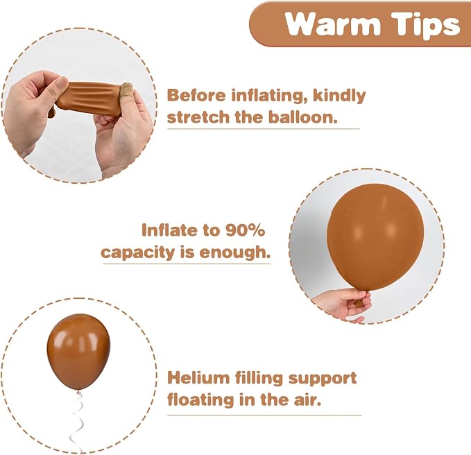 Brown Balloons, 12 Inch Neutral Balloons, Retro Coffee Brown Apricot Sand White - Image 3