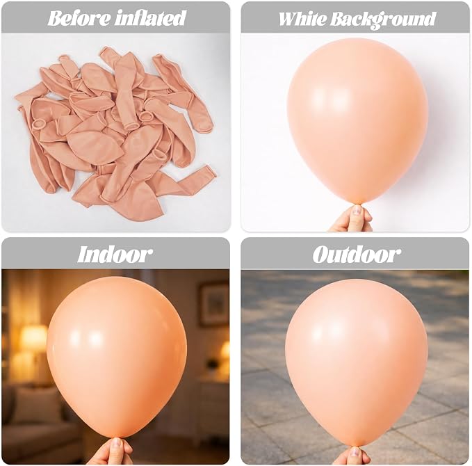 Voircoloria 90pcs Pastel Orange Balloons Garland Arch Kit, 18 12 10 5 Inch | - Image 3