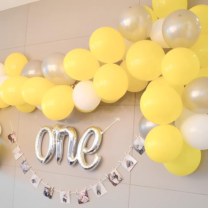 Voircoloria 105pcs Yellow Party Latex Balloons, 12inch | - Image 4