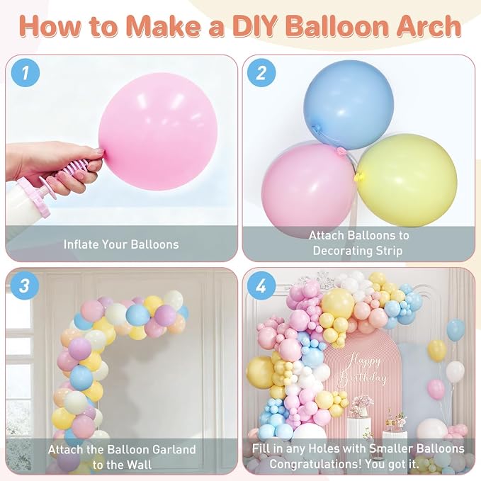 Pastel Balloon Garland Arch Kit - Image 3