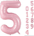 Light Pink Balloon Number 5, 40 Inch Large Self Inflating Foil Number Balloons by Lingqiang