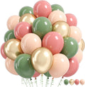 Sage Green Dusty Pink Balloon, 60 Packs 12 Inch Retro Green and Pink Metallic by Govpy