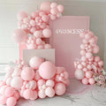 Pastel Light Pink Balloons Double Stuffed Pink Balloon Garland Arch Kit by Captank