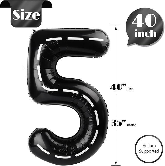 Line 5 Balloon - Number Balloon 40 Inch, 5th Line Birthday Decorations | Giant - Image 5