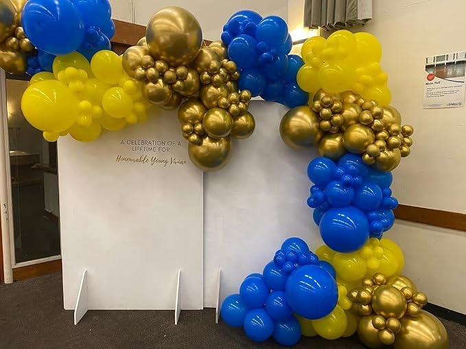 KBZVNAF Blue and Yellow Latex Balloons 60 Pack 12 inch | Royal Blue Yellow - Image 7
