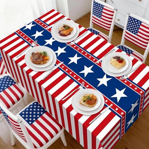 3 Pack Patriotic Tablecloths,American Flag Tablecloth,Patriotic Decorations - Image 4
