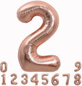 TONIFUL 40 Inch Rose Gold Large Numbers Balloons 0-9, Number 2 Digital 2 Helium by TONIFUL