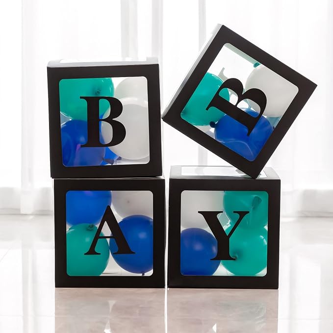 4pcs Transparent Baby Boxes, Gender Reveal Party Decorations - Image 4