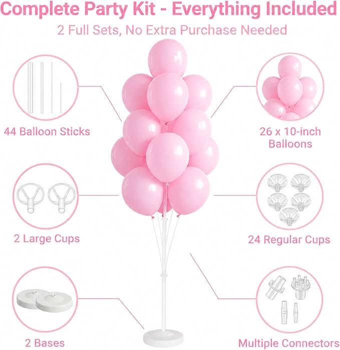 Pastel Balloon Column Kit with Base and Pole - Image 2