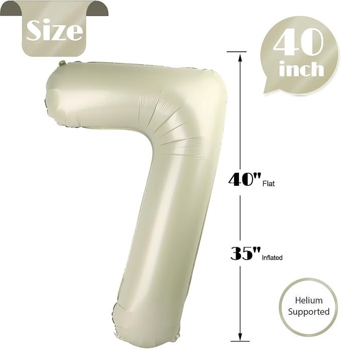 Cream 7 Balloon - Image 5