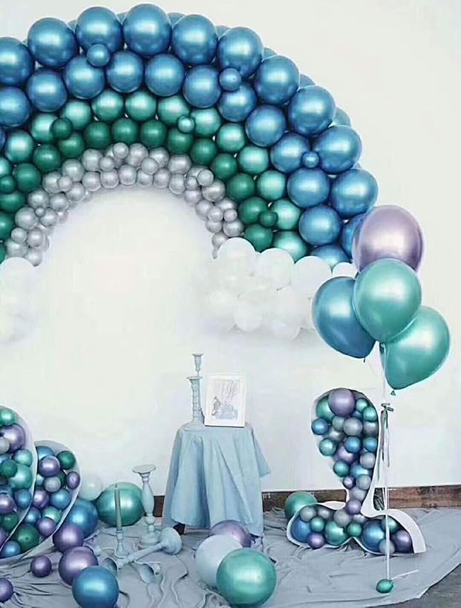 12 Inch Metallic Blue Balloons, Baby Shower, Graduate Party Decorations - Image 3