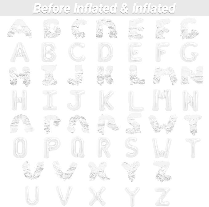 LIOZEOKUN Letter Balloons 16 Inch Alphabet A-Z Mylar Foil Balloons 2 Set - Image 3