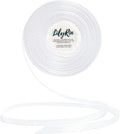 White Ribbon 1/4 Inches 36 Yards Satin Roll Perfect by LilyRin