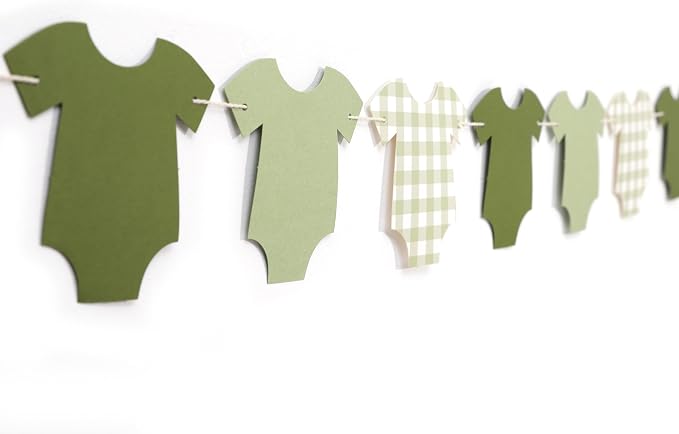 Saga Green Bodysuit Banner, Baby Shower Decoration | Girl Boy Baby Shower Decor by TUTOTU