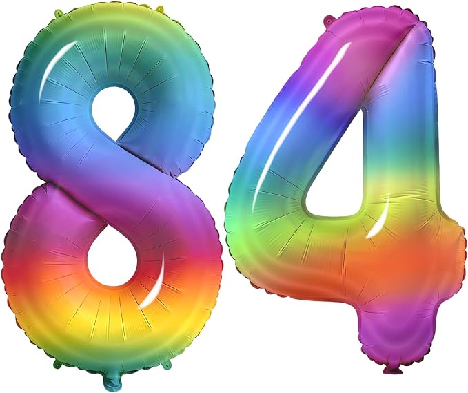 Number 84 Balloons for 84th Birthday Party Decorations, 0-100 Large No.84 by Joycard