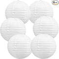 BEISHIDA 10-Inch White Paper Lanterns Decorative Chinese/Japanese Hanging Round Paper Lanterns Lamp for Birthday, Wedding, Christmas, Bridal, Home Decor, Party Decoration (6 Packs)