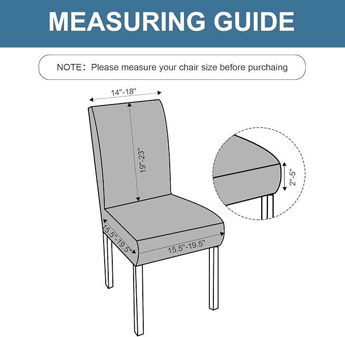 Waterproof Dining Chair Covers Set of 4 Parsons Chair Slipcovers | Double - Image 4