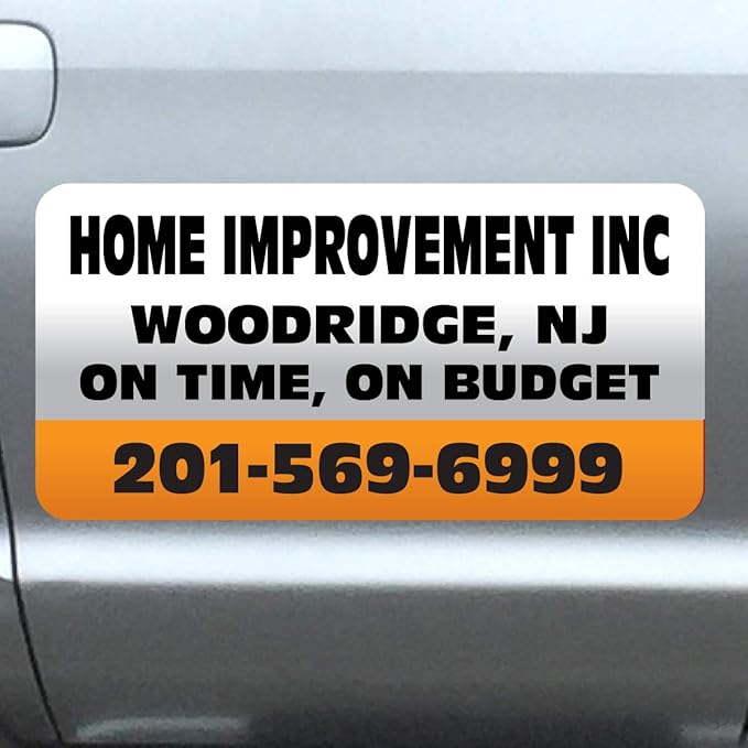 Car Magnet Signs Custom - 24"x12" (Set of 2), 30-mil Thickness with Rounded Corners (Orange)