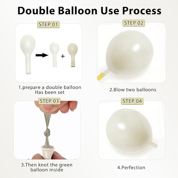 Black Gold White Balloons Arch Kit, Double Stuffed, Party. | Black, chrome gold - Image 3