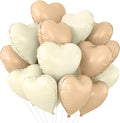 TONIFUL 30 Pcs Apricot White Heart Balloons 18Inch Heart Shape Foil Balloon | by TONIFUL