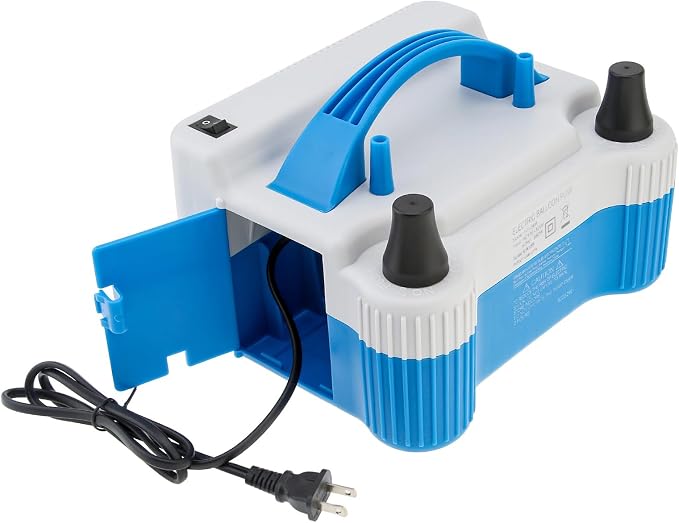 Portable Dual Nozzle Blue White 110V 700W Electric Balloon Blower Pump - Image 7