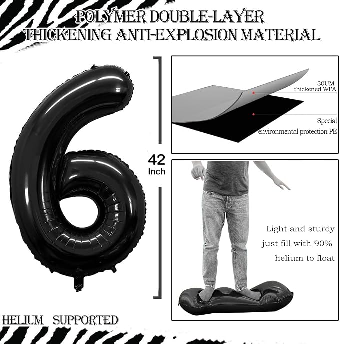 Number 60 Balloons for 60th Birthday Party Decorations, 42 Inch Jumbo Foil - Image 2