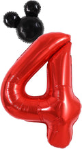 40 Inch Red Foil Number 4 Balloon by Vuzvuv