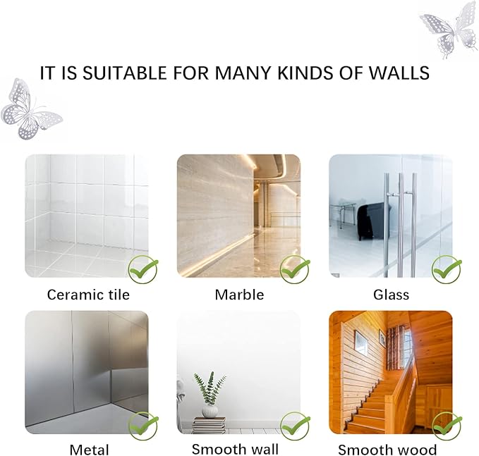 SAOROPEB 3D Butterfly Wall Decor, Removable Metallic Wall Sticker Room Mural - Image 7