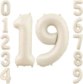 40" Beige Foil Number 19 Balloon by TNCDJKPA