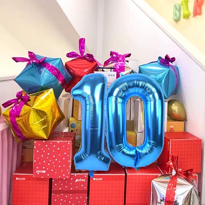TONIFUL 40 Inch Blue Number 2 Balloons Large Foil 2nd Birthday Decorations | - Image 6
