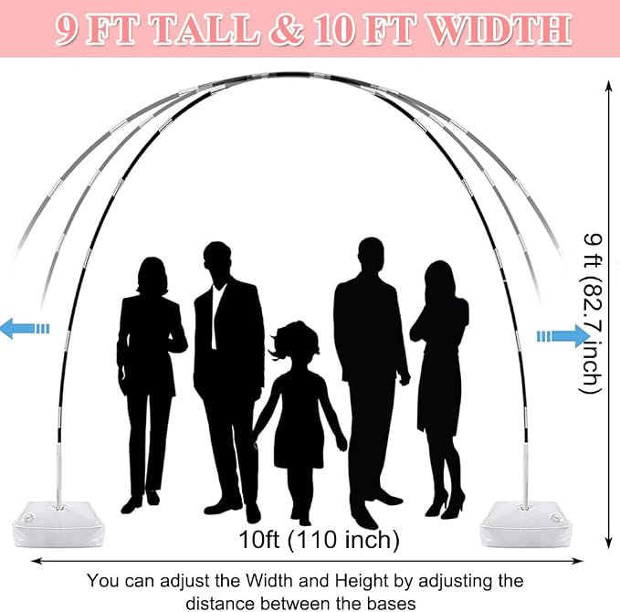 Balloon Arch Kit with Balloon Pump, 9FT Tall &10FT Width Adjustable Balloon - Image 5