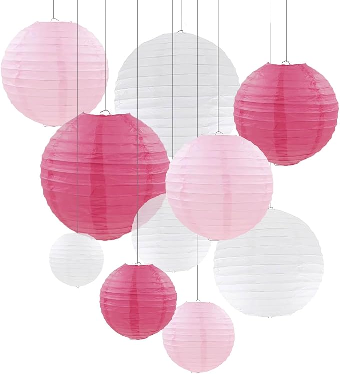 ZOOYOO 10pcs Paper Lanterns, Bridal Shower, Valentine's Day, Gender Reveal by ZOOYOO