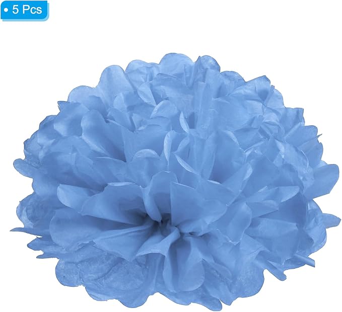 PATIKIL 8" Tissue Pom Poms Flowers, 5 Pack Paper Flower Ball - Image 3