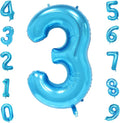 Blue 3 Number Balloon, 40 Inch, Premium Mylar, by Unknown