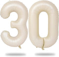 Beige 30 Balloon Numbers, 40 Inch Large Cream Foil Number 3 & 0 Balloons by Lingqiang