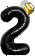 40 Inch Black Giant Number Balloon And Mini Beer Balloon Foil Polyester Film by Unknown