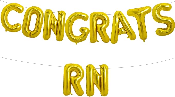 TONIFUL 2026 Nurse Graduation Decorations Gold Congrats RN 2026 Balloons 16 by TONIFUL