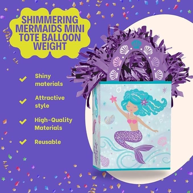 Shimmering Mermaids Purple Mini Tote Balloon Weight - Image 4
