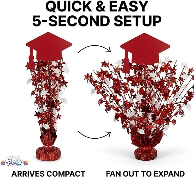 PMU Graduation Centerpieces for Table 2026, Grad Balloon Weight Centerpiece - Image 8