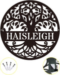 Personalized Tree of Life Metal Sign, Family Name, Custom Monogram Wall Decor, Outdoor Housewarming Gift, Wedding Gifts