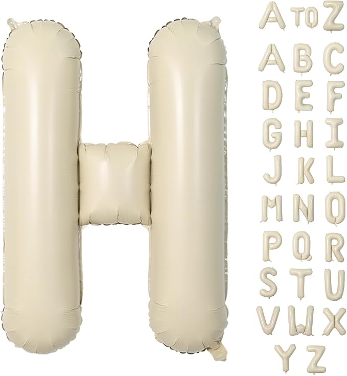 Biapian 40 Inch Letter H Balloons, Giant Cream H Foil Balloon, Big Single by BIAPIAN