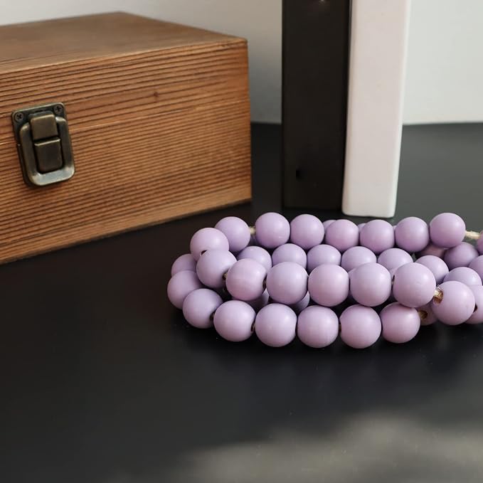 Meplait 39in Wood Bead Garland, Farmhouse Beads - Image 5