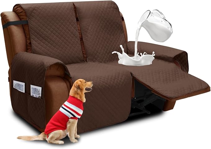 XINEAGE Water Resistant Recliner Cover, 2 seat Recliner Loveseat Covers by XINEAGE