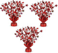 PMU 3 Pack Bursting Star Metallic Foil Spray Centerpiece- Red Prismatic Balloon by PMU