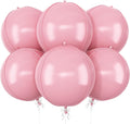 6Pcs Baby Pink Round Foil Balloons, 22inch Large 4D Helium Light Pink Mylar by vibzox