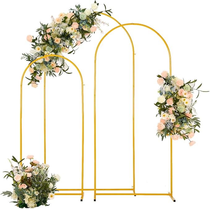 Vincidern Metal Wedding Arch Backdrop Stand Set of 3, Party Arch Stand by Vincidern