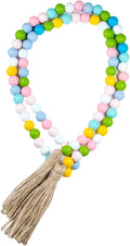 Farmhouse Wood Beads Garland, 58 Inch Boho Home Decor by TACOLO