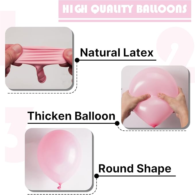 PartyWoo Baby Pink Balloons 50pcs Pastel Pale Light Pink Color | - Image 6
