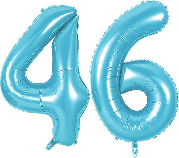 Number 46 Balloons for 46th Birthday Party Decorations, 0-100 Large No.46 by Joycard