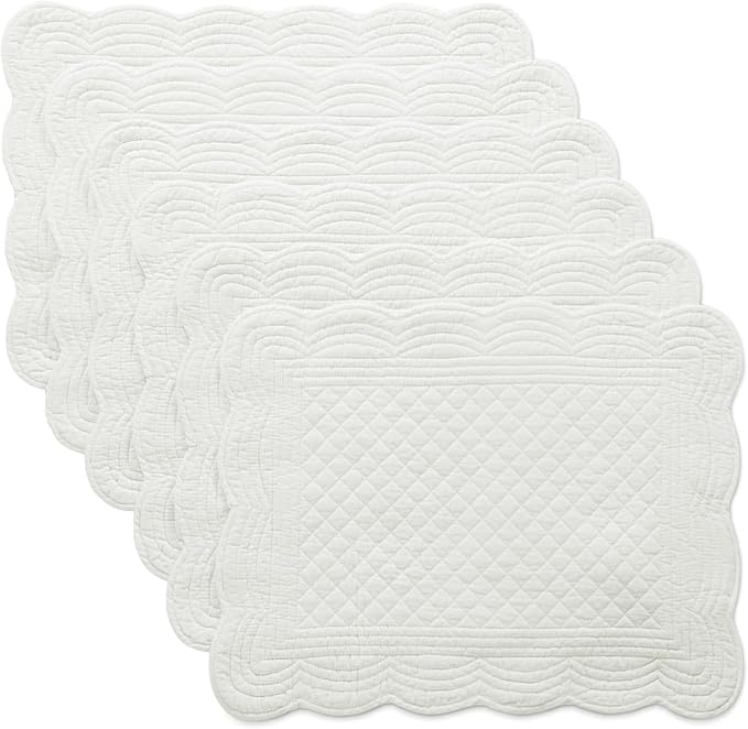 HOMBYS Quilted Placemats Set of 6 Washable-13x18 inches Rectangular Placemats by HOMBYS